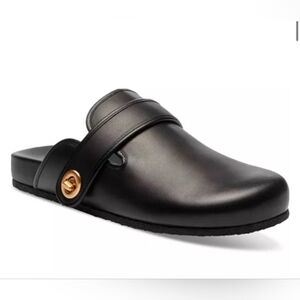 Nwb Coach Blake Black Leather Slip-On Shoes Clog Size 5